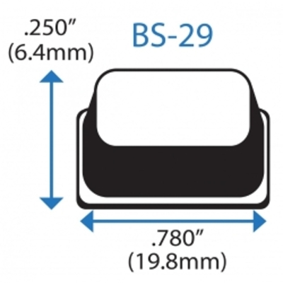 Бампер BS29BL07X14RP  квадратный, чёрный, резиновый клей, W=19,8 мм, H=6,4 мм