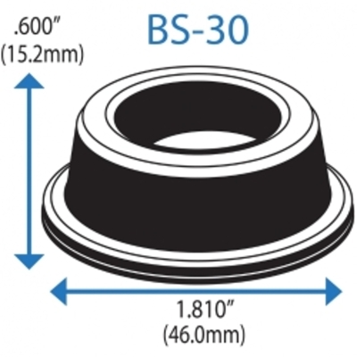 Бампер BS30BL01X01AP із поглибленням, чорний, акриловий клей, D=46,0 мм, H=15,2 мм