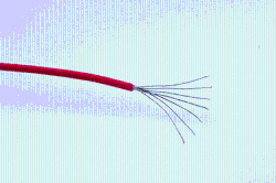 UL1332 AWG 28 Red Провод для приборов, тефлон, FEP, Красный, 28 AWG, 7 x 0.12 мм, 1.03 мм, 200С, 300Вage 43V 10% 50W