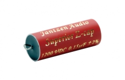 Конденсатор Jantzen Audio 001-0506 super MKP поліпропілен (PP) Superior Z-Cap 0,15 мкФ 2% 1200 В (DC) 17x43 мм аксіальний; TKE -200 ppm; -55C..+85C