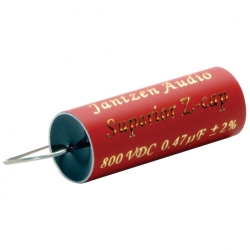 Конденсатор Jantzen Audio 001-0518 super MKP поліпропілен (PP) Superior Z-Cap 0,47 мкФ 2% 800 В (DC) 17x43 мм аксіальний; TKE -200 ppm; -55C..+85C