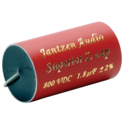 Конденсатор Jantzen Audio 001-0542 super MKP поліпропілен (PP) Superior Z-Cap 1,8 мкФ 2% 800 В (DC) 26x45 мм аксіальний; TKE -200 ppm; -55C..+85C