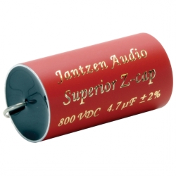 Конденсатор Jantzen Audio 001-0562 super MKP поліпропілен (PP) Superior Z-Cap 4,7 мкФ 2% 800 В (DC) 30x57 мм аксіальний; TKE -200 ppm; -55C..+85C