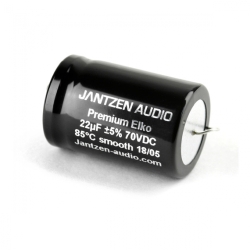 Конденсатор Jantzen Audio 001-1030 Premium ELKO Al Non-polarized (NP) smooth 22 мкФ 5% 70 В (DC) 26x38 мм аксіальний; -40...+85°C