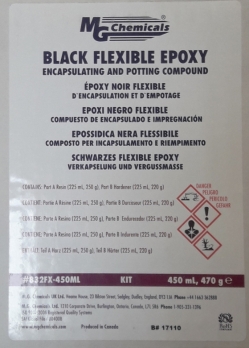Компаунд MG Chemicals 832FX-450ML Епоксидний 2-компонентний 1A:1B гнучкий чорний 450 мл, 2 ємності по 225 мл (450 мл)
