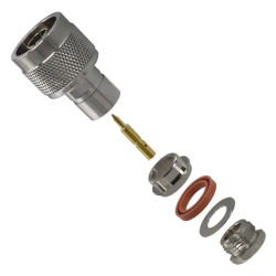 Роз'єм 000-34025-RFX RF Coaxial N Type Connector Plug, Male Pin 50Ohm Free Hanging (In-Line) Solder; 11 GHz; 50 Ohms, Cable Type: RG-58, 58A, 58B, 58C, 141, 303, LMR-195, Belden 9907, B7806A