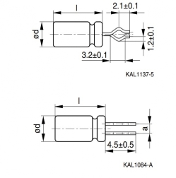 Конденсатор B41041A5476M000   алюминиевый  Alu-X 47 мкФ 20% 25 В 5x11 мм 105°C