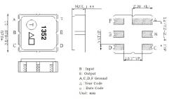 Фильтр TA1352A ПАВ фильтр 499 МГц BW 24 МГц 3,8x3,8x1,55 мм