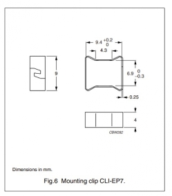 Кріплення CAP-EP7 Скоба EP7 (C-048) Mounting clip SMD, Виробник: PIN SHINE
