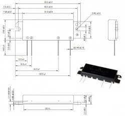 Мікросхема RA13H4047M-101 підсилювач H46S Udss=12,5V; f=400-470MHz; P=13W   2 Stage Amp, Виробник: Mitsubishi