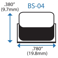 Бампер BS04BL01X01AP  квадратный, чёрный, акриловый клей, W=19,8 мм, H=9,7 мм