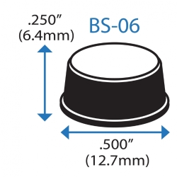 Бампер BS06BL10X20RP  цилиндрический, чёрный, резиновый клей, D=12,7 мм, H=6,4 мм