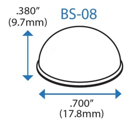 Бампер BS08BL07X14RP  полусферический, чёрный, резиновый клей, D=17,8 мм, H=9,6 мм