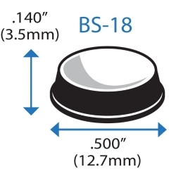 Бампер BS18BL10X20RP  с углублением, чёрный, резиновый клей, D=12,7 мм, H=3,5 мм