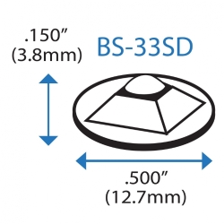 Бампер BS33SDCL10X20RP  демпфирующий мягкий, прозрачный, резиновый клей, D=12,7 мм, H=3,8 мм