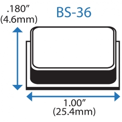 Бампер BS36BL05X11RP  квадратный, чёрный, резиновый клей, W=25,4 мм, H=4,6 мм