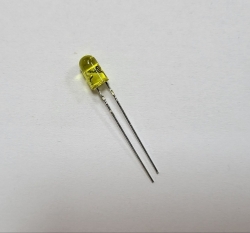 Светодиод 5334Y1T-ESC-D овальный 5,7х4, 7мм желтый 588-594нм, 3500-6500 мкд (20mA), X=35 Y=70град.