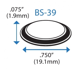 Бампер BS39BL07X12RP  полусферический, чёрный, резиновый клей, D=19,1 мм, H=1,9 мм