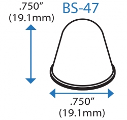 Бампер BS47BL01X01AP  конический, чёрный, акриловый клей, D=19,1 мм, H=19,1 мм