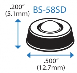 Бампер BS58SDCL10X20RP  демпфирующий мягкий, прозрачный, резиновый клей, D=12,7 мм, H=5,1 мм