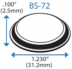 Бампер BS72BL04X08RP циліндричний, чорний, гумовий клей, D=31,24 мм, H=2,54 мм