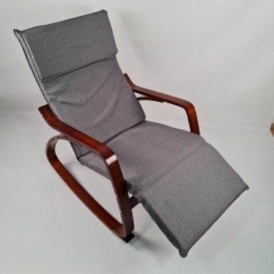 Крісло-гойдалка Avko ARC001 Walnut Grey з підлокітниками та регулюванням підніжки
