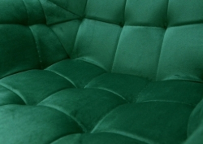 Крісло м'яке обіднене з підлокітниками на чорних ніжках Інтарсіо Елегант зелене