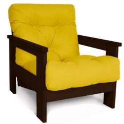 Крісло в вітальню з масиву дерева бук Mexico Woodman шоколадний/жовтий