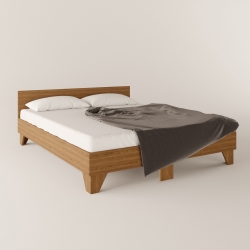 Двоспальне ліжко + основа з ламелями КР-16 ДСП Дуб Родос темний 164х204х66.5 см