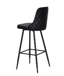 Барний м'який стілець на металевих ніжках Onder Metal ADAM ЭК чорний BAR 75-ML