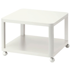 Журнальний столик на колесах IKEA TINGBY 64х64 см білий (202.959.25)