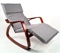 Крісло-гойдалка Avko ARC001 Walnut Grey з підлокітниками та регулюванням підніжки