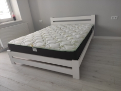 Дерев'яне полуторне ліжко Палермо плюс 120х200 в білій емалі Крок ламелів 5,5 см.