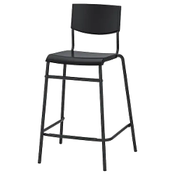 Барний стілець STIG 63 см IKEA 304.984.18 чорний