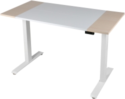 Регульований стіл з підсклянником та гачком Barsky User 1200х600 мм White / Wood