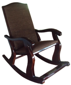 Крісло-гойдалка Rocker Classic Dark Walnut, темно-коричневий, масив дерева, з підніжкою