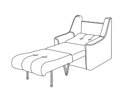 Крісло м'яке розкладне з підлокітниками Балтика Modern