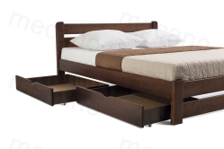 Двоспальне Ліжко з дерева сосна 140*200 Престиж MECANO колір Світлий горіх 19MKR06