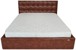 Ліжко Двоспальне Richman Честер 160 х 200 см Мадрас Whisky З підйомним механізмом і нішею для білизни Коричнева
