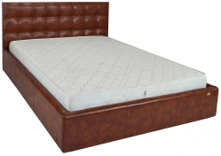 Ліжко Двоспальне Richman Честер 160 х 200 см Мадрас Whisky З підйомним механізмом і нішею для білизни Коричнева
