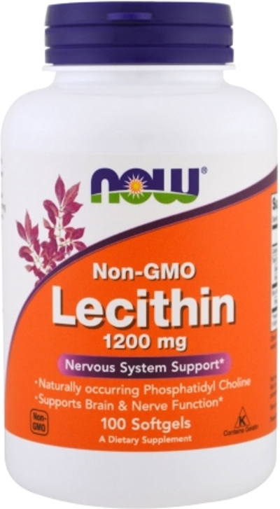 Амінокислота Now Foods Лецитин 1200 мг 100 желатинових капсул