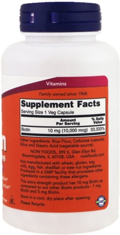 Вітаміни Now Foods Біотин (В7) 10000 мкг 120 гелевих капсул
