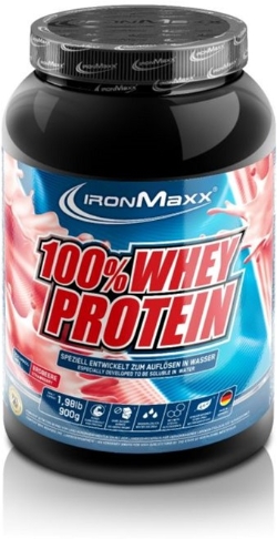 Протеїн IronMaxx 100% Whey Protein 900 г — Полуниця