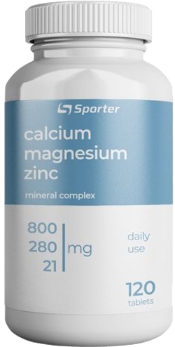 Мінеральний комплекс Sporter Calcium magnesium zinc 120 таблеток