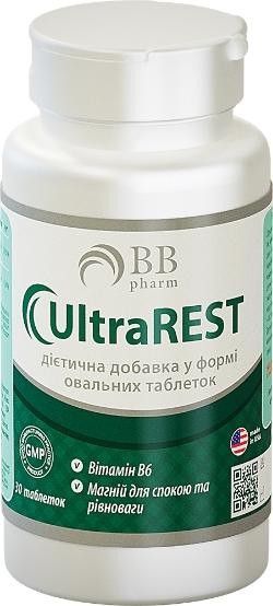 Вітамінно-мінеральний комплекс BB Pharm UltraREST Магній і вітамін В6 30 таблеток