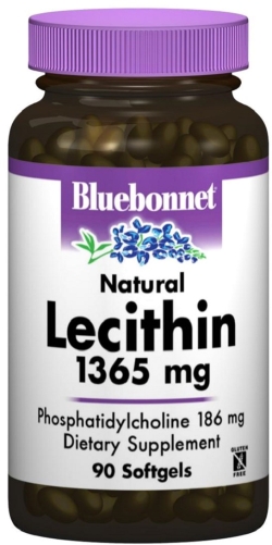 Амінокислота Bluebonnet Nutrition Натуральний лецитин 1365 мг 90 желатинових капсул