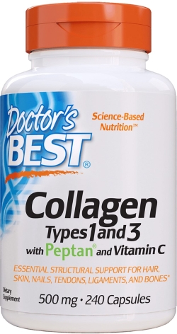 Натуральна добавка Doctor's Best Колаген Типів 1 & 3 500 мг Peptan 240 капсул