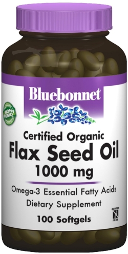 Жирні кислоти Bluebonnet Nutrition Органічне Льняна Олія 1000 мг 100 желатинових капсул