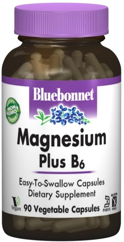 Мінерали Bluebonnet Nutrition Магній + Вітамін В6 90 гелевих капсул