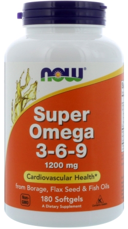 Жирні кислоти Now Foods Супер Омега 3-6-9 1200 мг 180 желатинових капсул